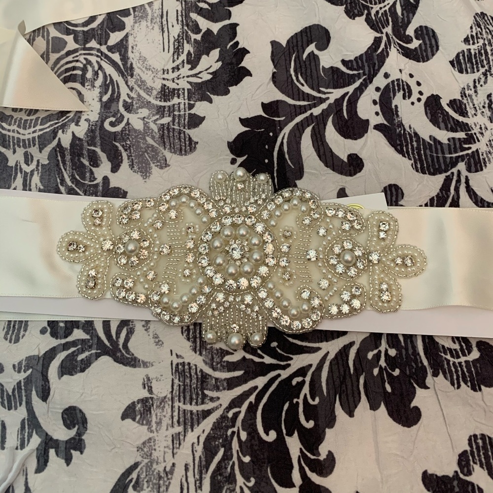Ivory wedding dress sash